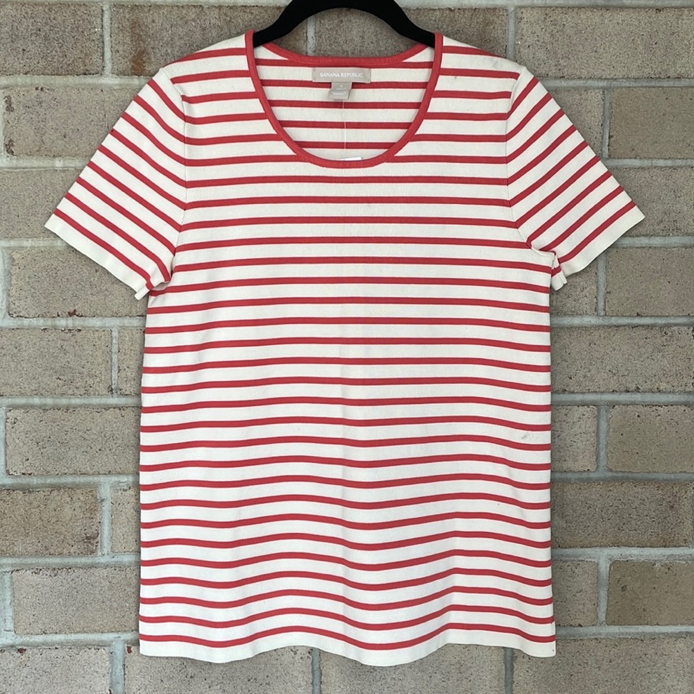 Banana Republic Striped Crewneck Knit Top